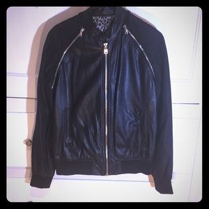 Zara man bomber faux leather jacket /vest